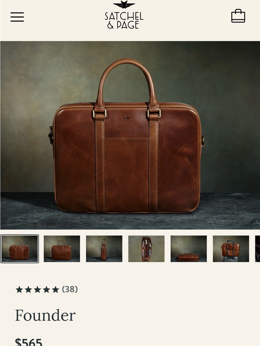 New with out Tag! Never Used!! Satchel & Page Founder Leather Briefcase in Brown